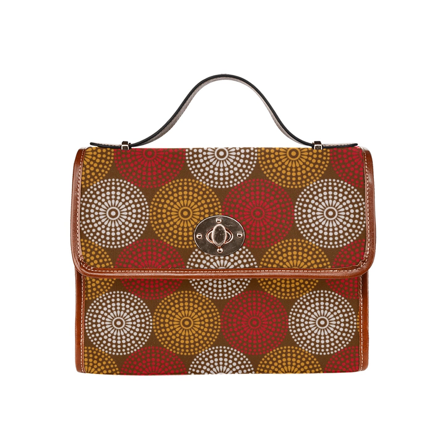 Maroon Ankara Wheel Pattern Handbag