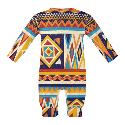 Multicolor Kente Cloth Pattern Baby Jumpsuit