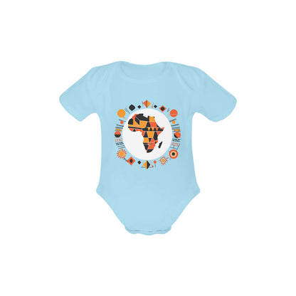 Organic Short Sleeve Abstract Africa Logo Baby Bodysuit