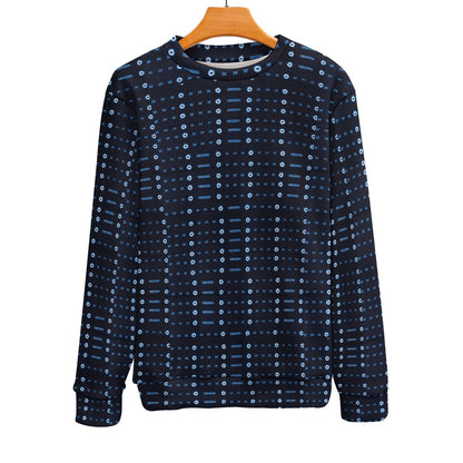 Men's Blue Geometric African Print Crew Neck Sweater
