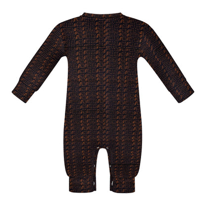 Black & Brown African Print Baby Romper