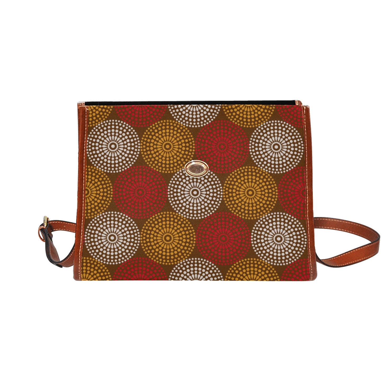 Maroon Ankara Wheel Pattern Handbag