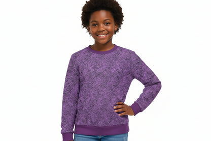 Children's Purple & Black Pattern Sweatshirt
