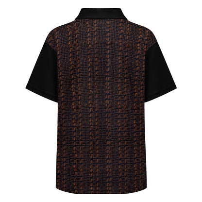 Black & Brown African Print Buttoned Polo Shirt