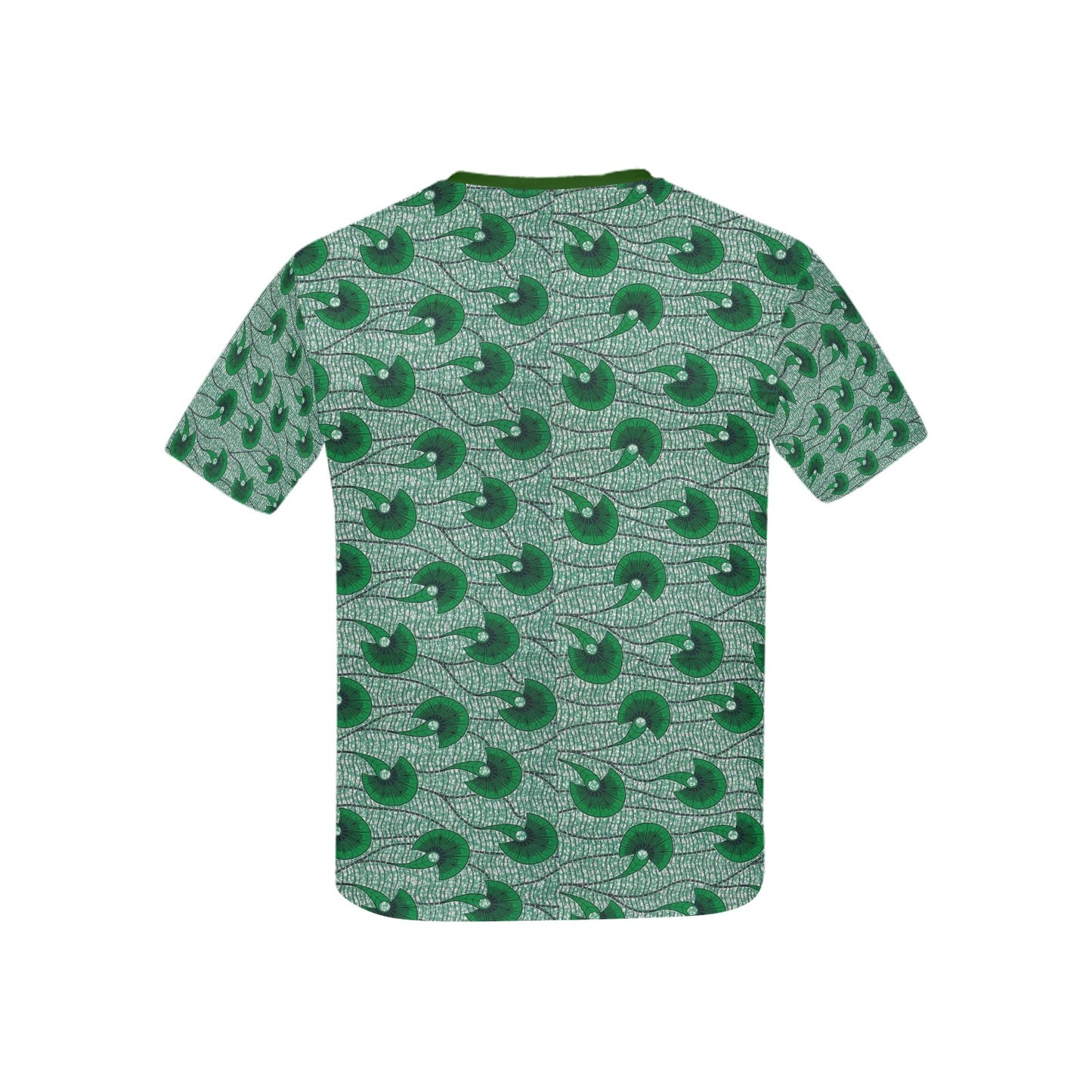 Children's Dark Green Waves Ankara Pattern T-Shirt