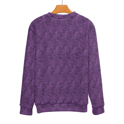 Men's Purple & Black Pattern Crew Neck Sweater