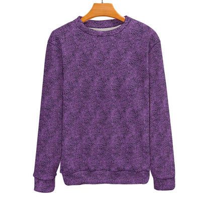 Men's Purple & Black Pattern Crew Neck Sweater