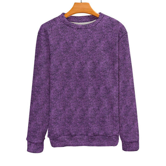 Men's Purple & Black Pattern Crew Neck Sweater