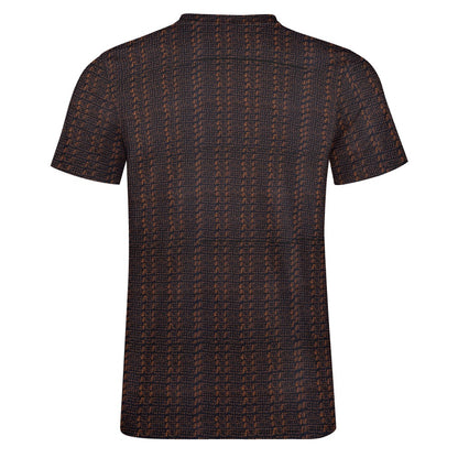 Men's Cotton Black & Brown African Print T-shirt