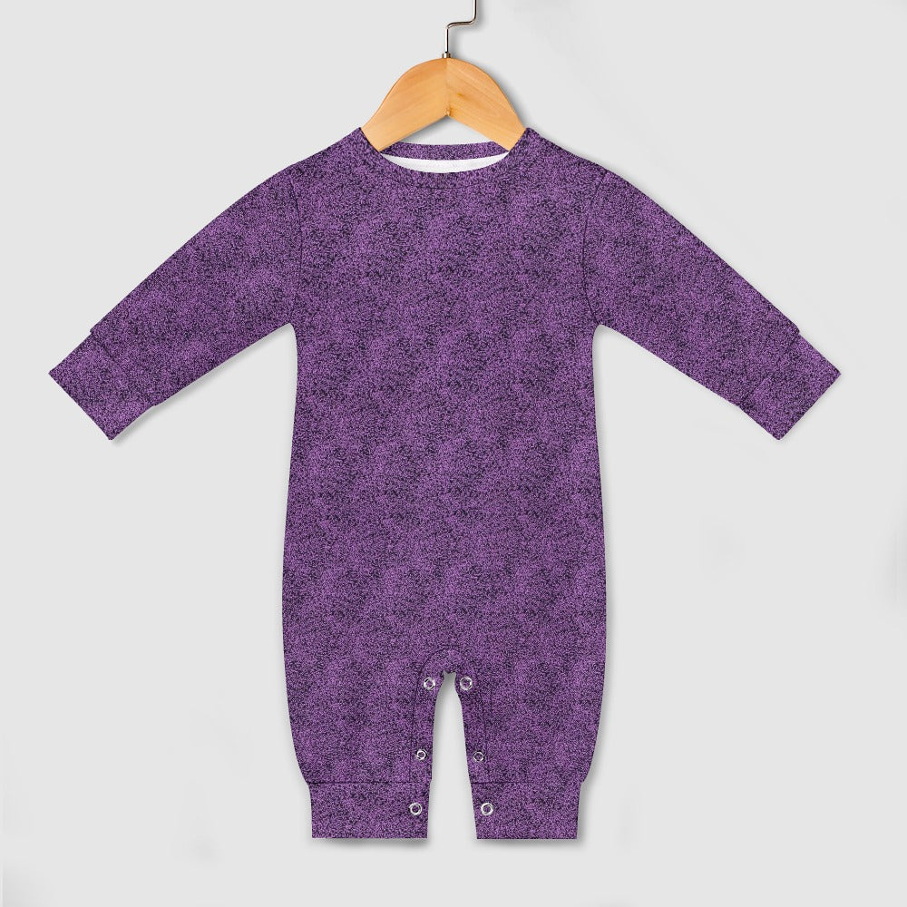 Purple & Black Pattern Baby Jumpsuit
