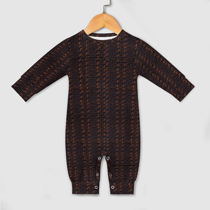 Black & Brown African Print Baby Romper