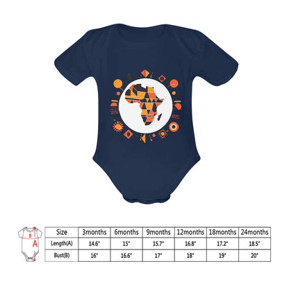 Organic Short Sleeve Abstract Africa Logo Baby Bodysuit