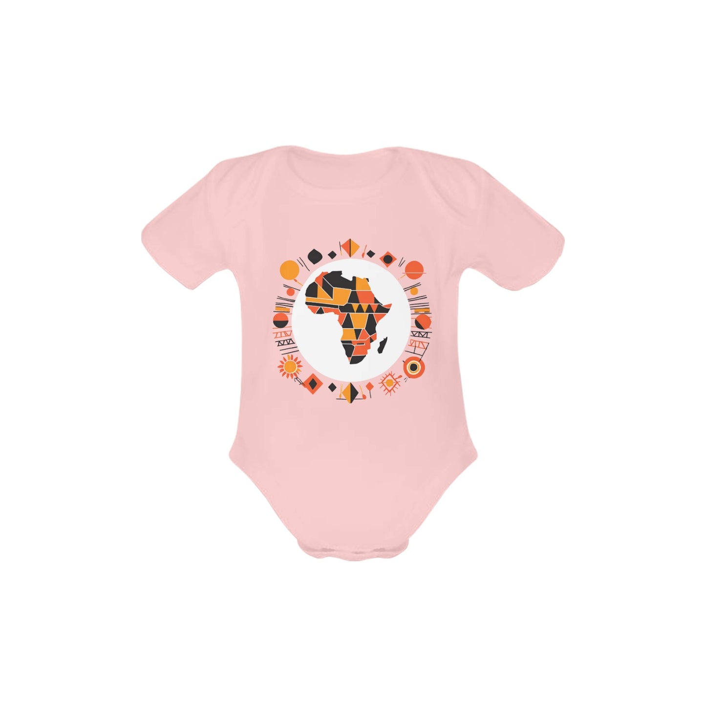 Organic Short Sleeve Abstract Africa Logo Baby Bodysuit