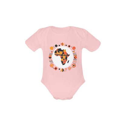Organic Short Sleeve Abstract Africa Logo Baby Bodysuit