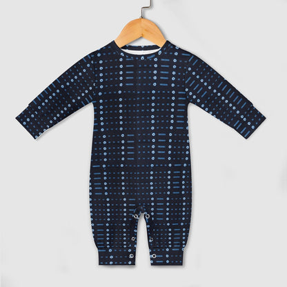 Blue Geometric African Print Baby Jumpsuit