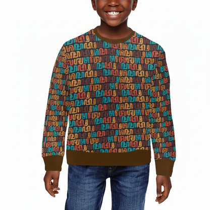 Children's Brown Multicolor African Print Sweatshirt
