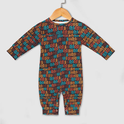 Brown Multicolor African Print Baby Jumpsuit