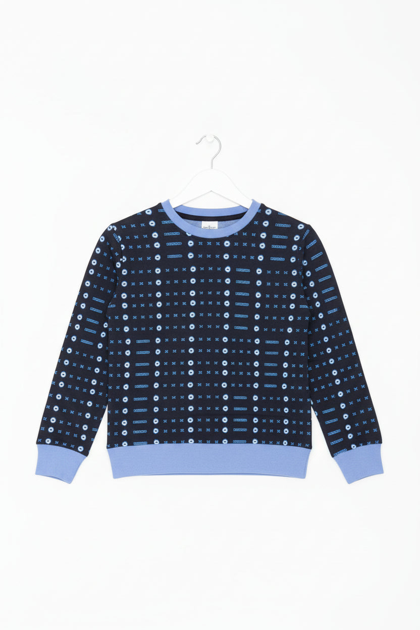 Children's Blue Geometric African Print Sweatshirt