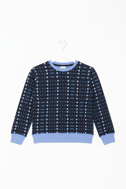 Children's Blue Geometric African Print Sweatshirt