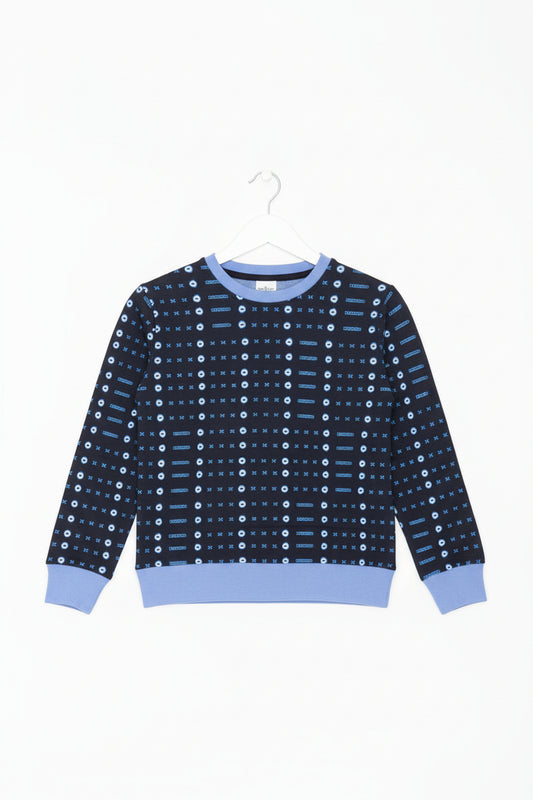 Children's Blue Geometric African Print Sweatshirt