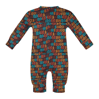 Brown Multicolor African Print Baby Jumpsuit