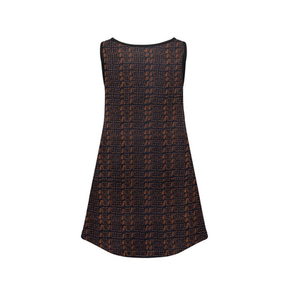 Black & Brown African Print Sleeveless Dress