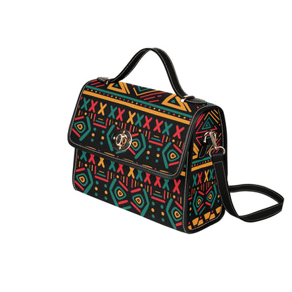 Black Multicolor African Print Handbag