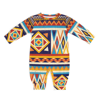Multicolor Kente Cloth Pattern Baby Jumpsuit