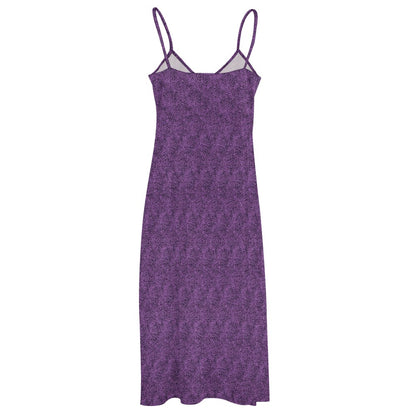 Women's Purple & Black Pattern Sleeveless Maxi Dress