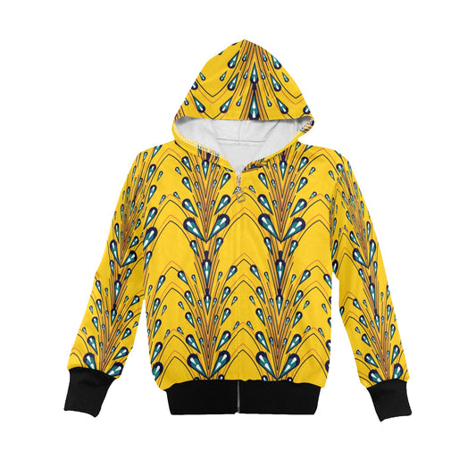 Little Kid's Ankara Abstract Print Yellow Hoodie