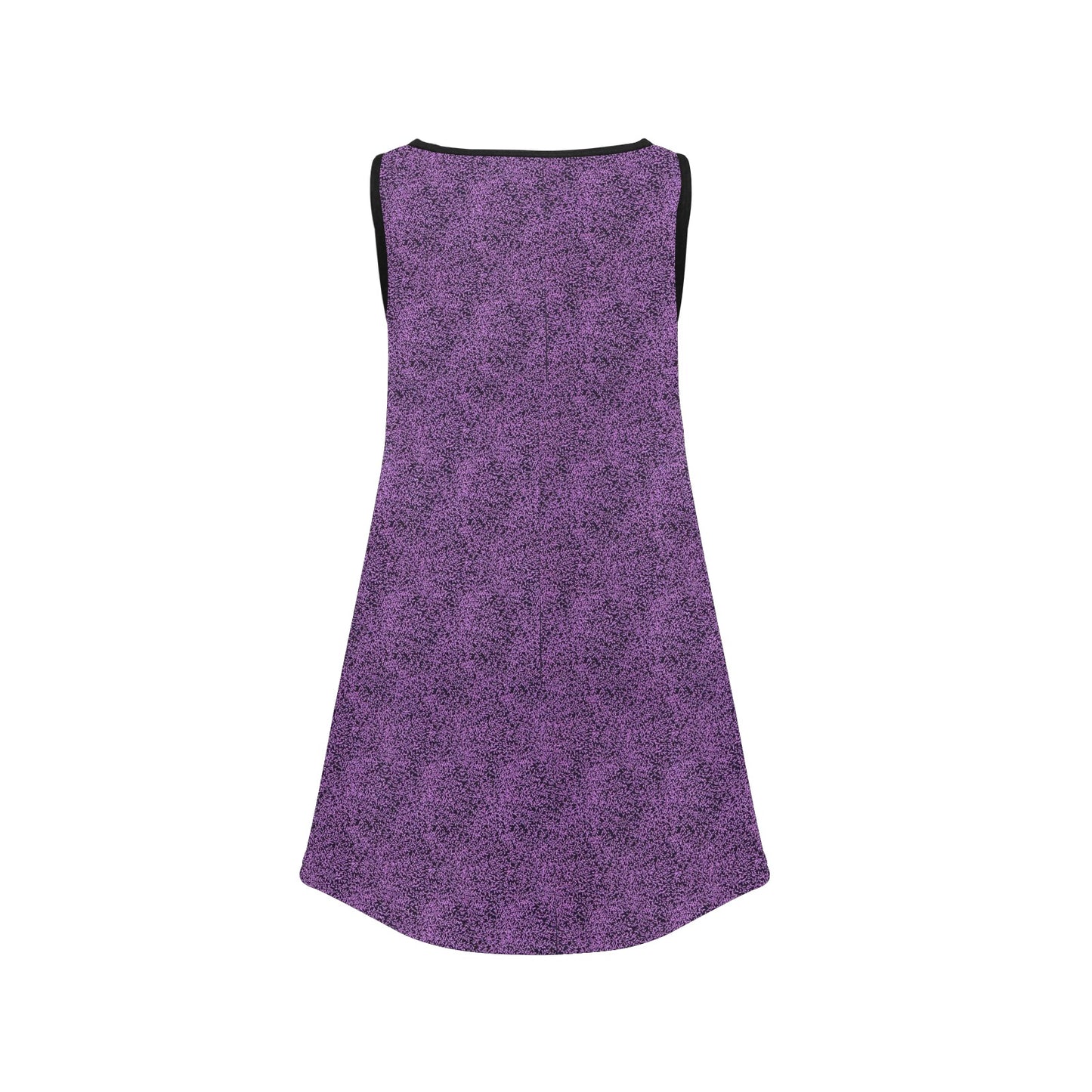 Purple & Black Pattern Sleeveless Dress