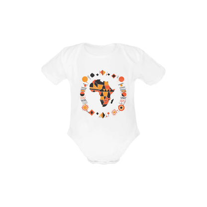 Organic Short Sleeve Abstract Africa Logo Baby Bodysuit