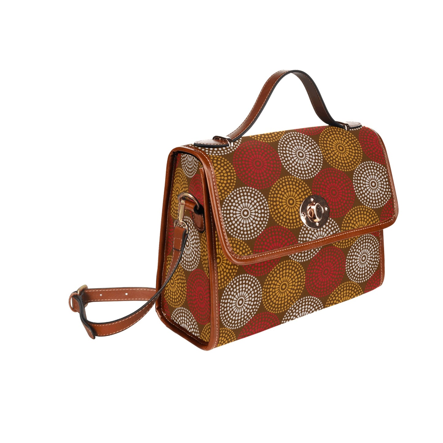 Maroon Ankara Wheel Pattern Handbag