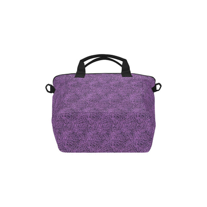 Purple & Blsck Pattern Tote Bag with Shoulder Strap
