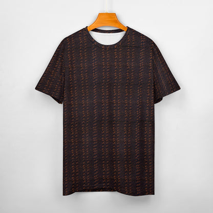Men's Cotton Black & Brown African Print T-shirt