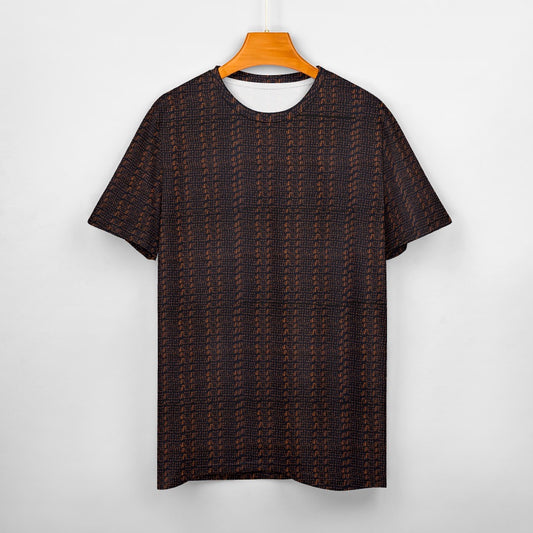 Men's Cotton Black & Brown African Print T-shirt