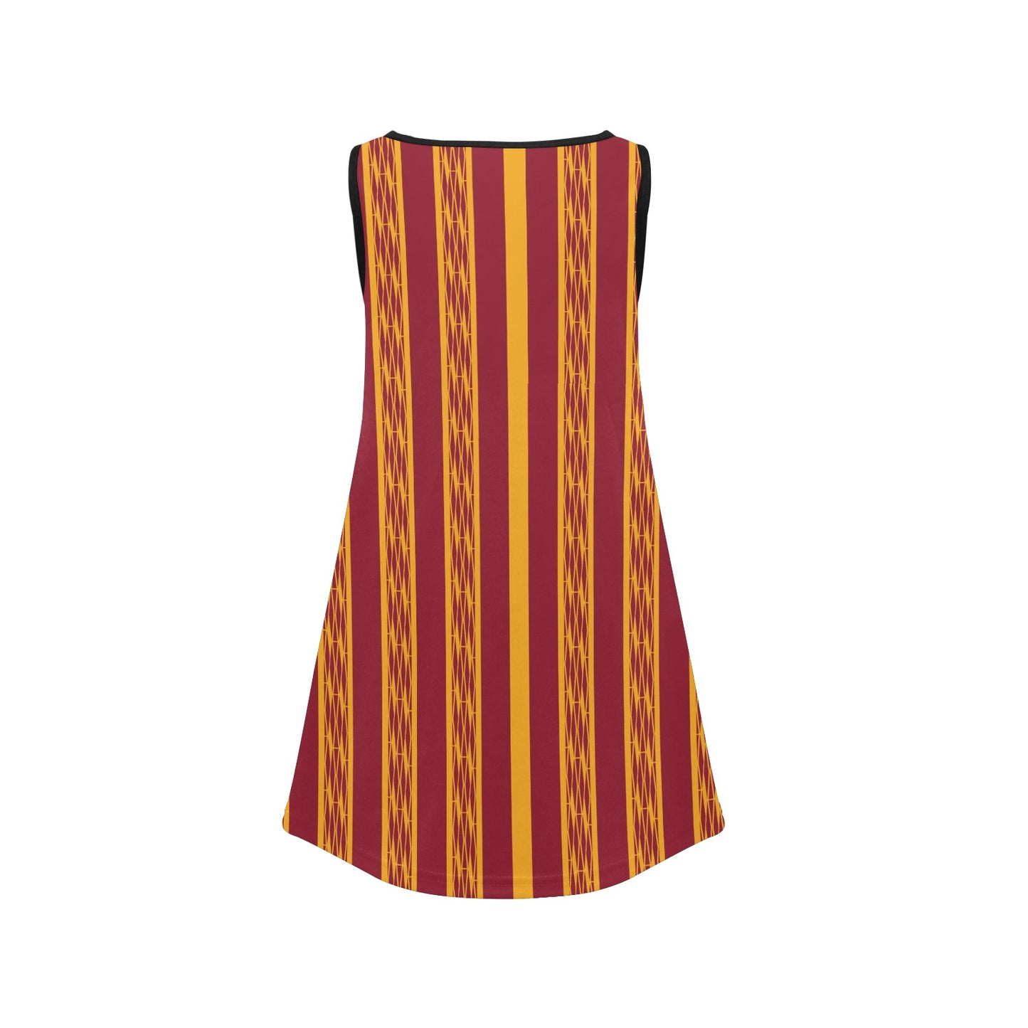 Red & Yellow African Kente Print Sleeveless Dress