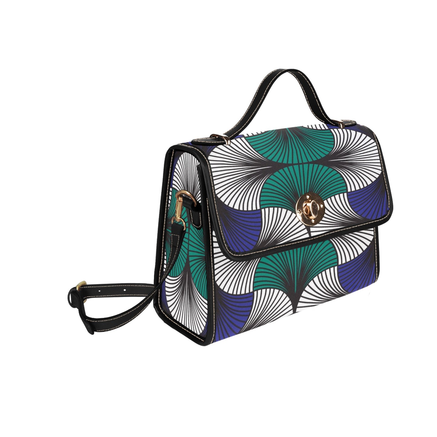 Multicolor Turquoise Ankara Print Handbag