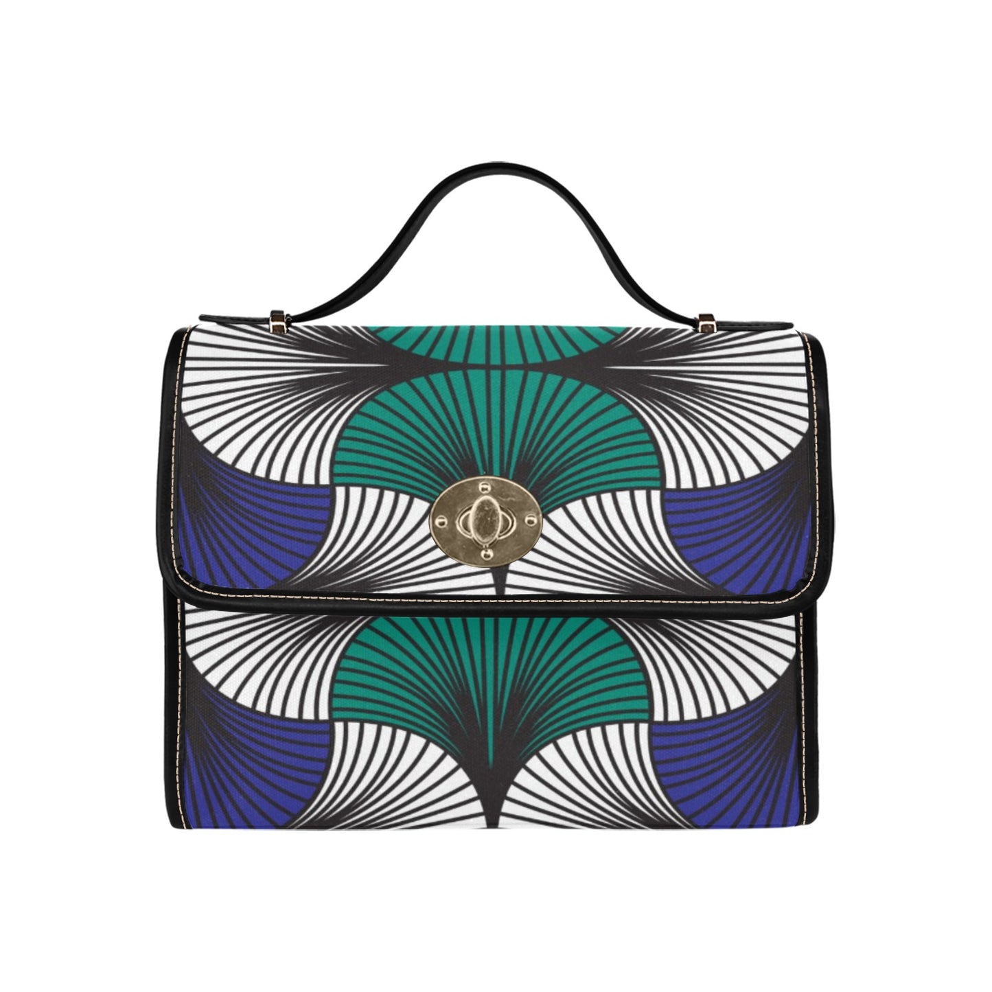 Multicolor Turquoise Ankara Print Handbag