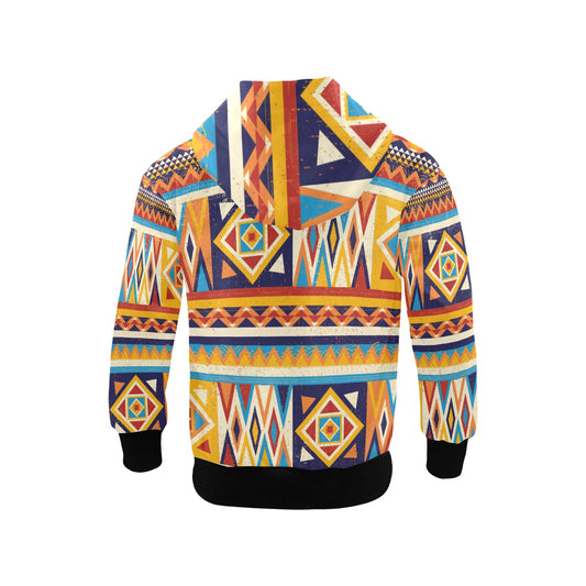 Little Kid's African Abstract Print Multicolor Hoodie