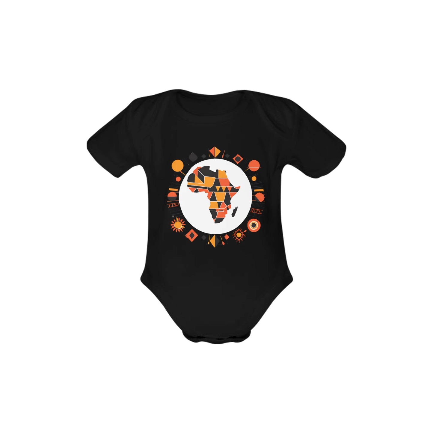 Organic Short Sleeve Abstract Africa Logo Baby Bodysuit