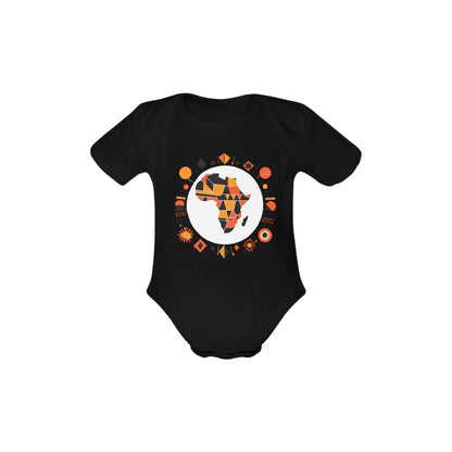 Organic Short Sleeve Abstract Africa Logo Baby Bodysuit
