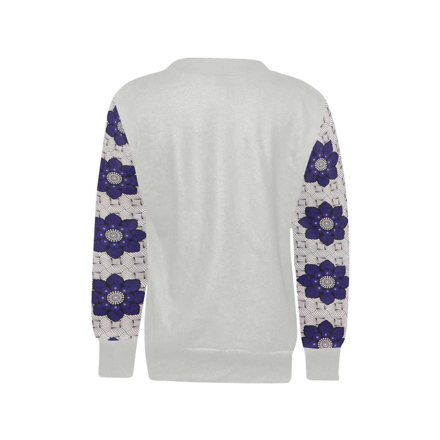 Children's Blue and Grey Ankara Pattern Sweatshirt