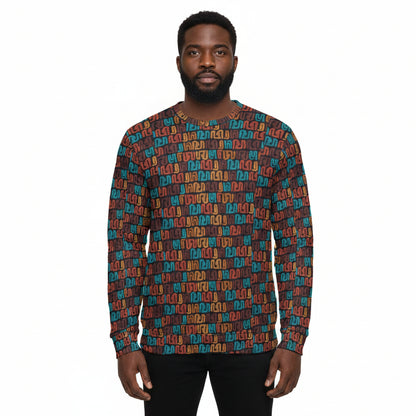 Men's Brown Multicolor African Print Crew Neck Sweater