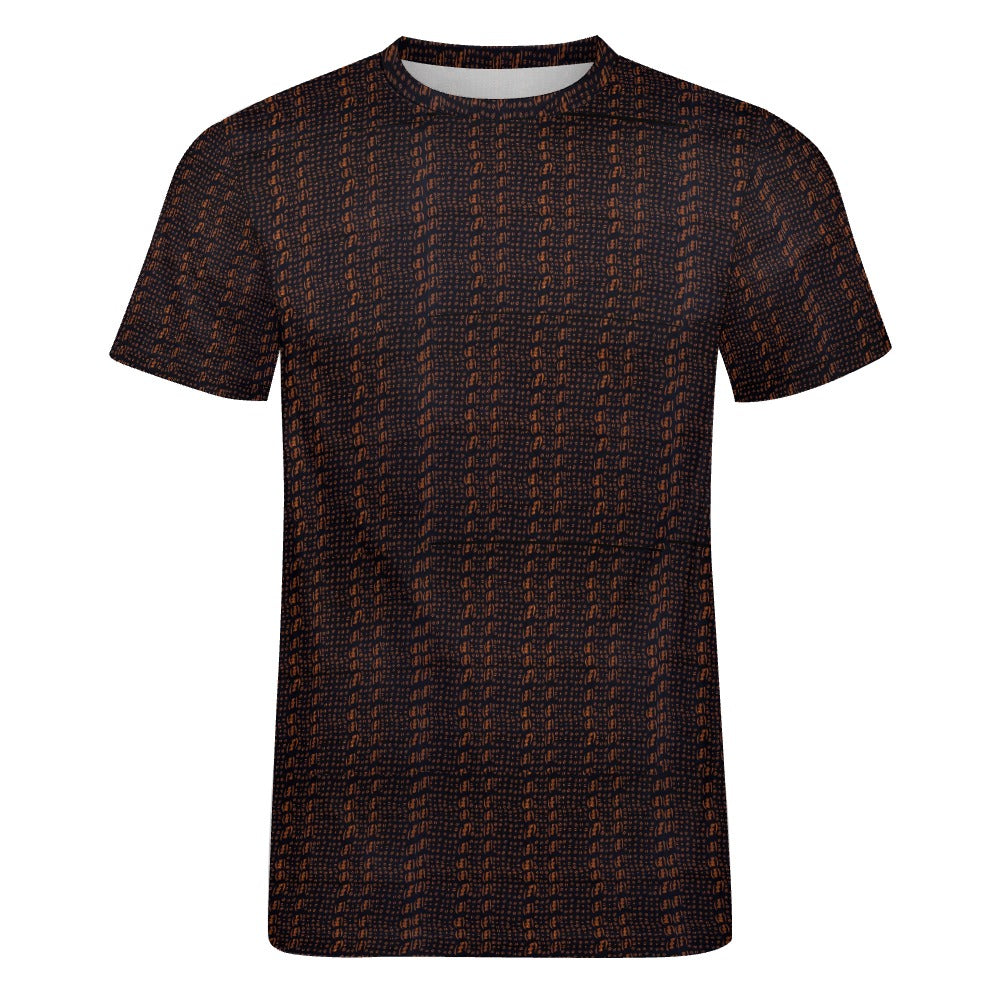 Men's Cotton Black & Brown African Print T-shirt
