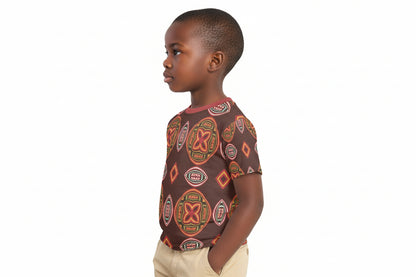 Toddler Africa Prints Brown Patterned T-Shirt