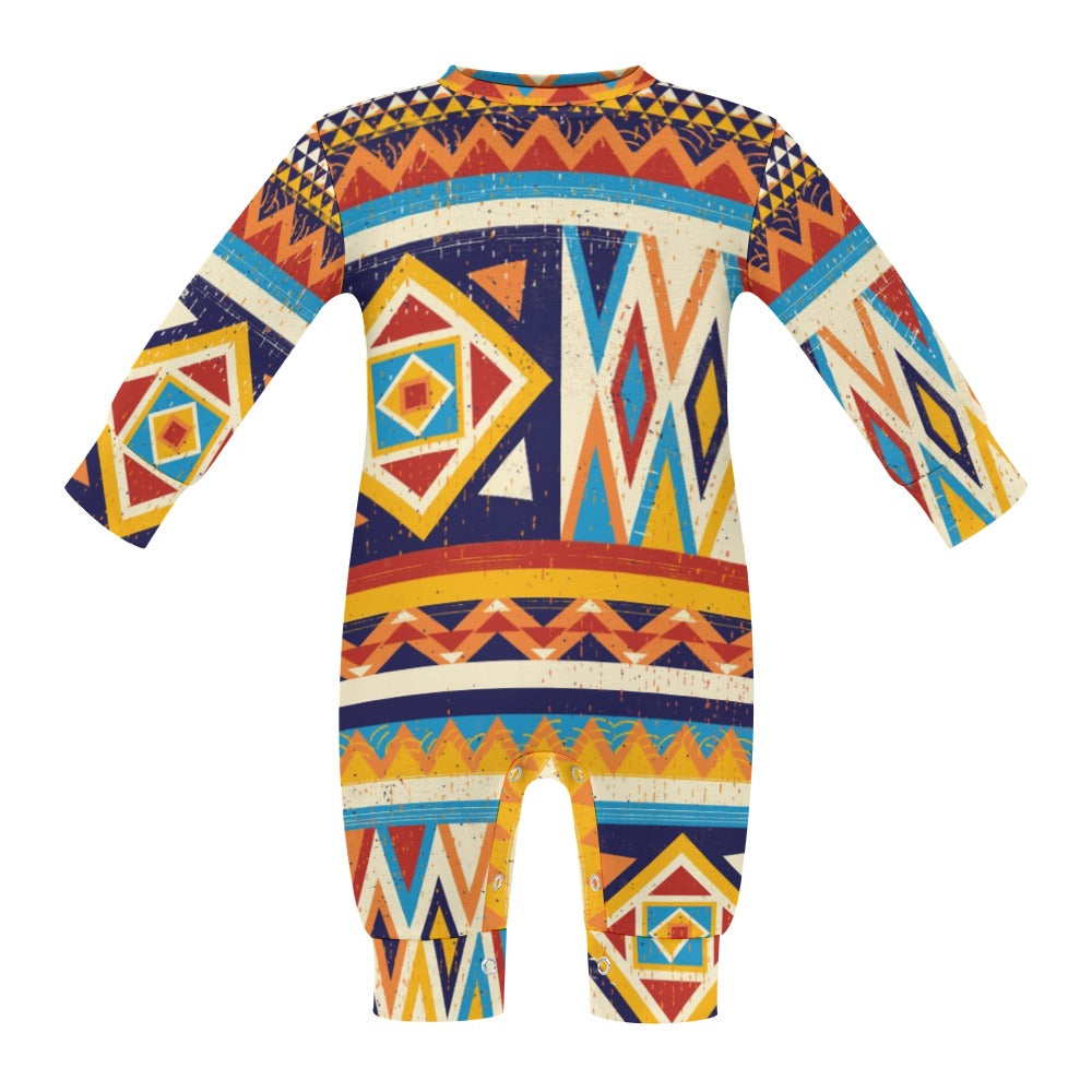 Multicolor Kente Cloth Pattern Baby Jumpsuit