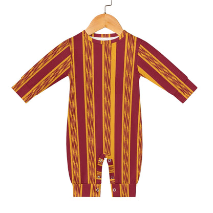 Red & Yellow African Kente Print Baby Jumpsuit
