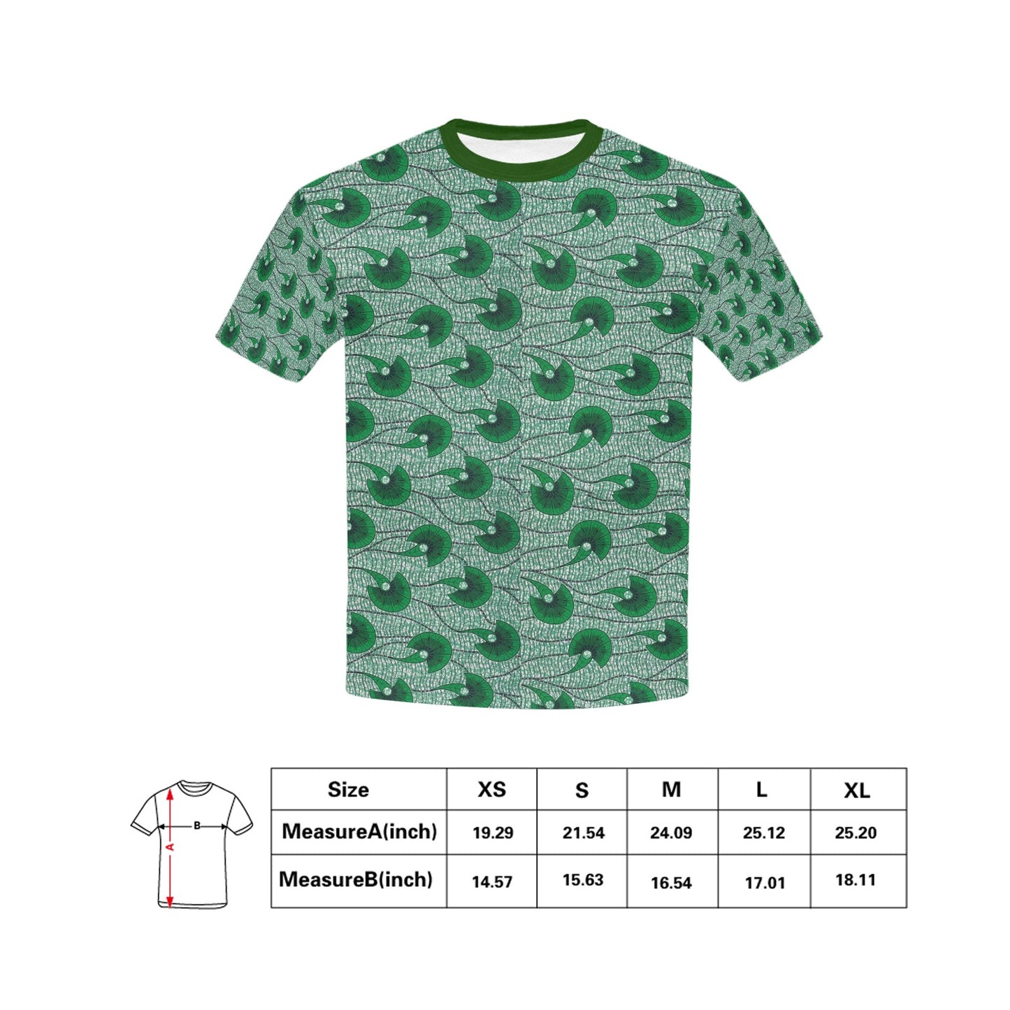 Children's Dark Green Waves Ankara Pattern T-Shirt