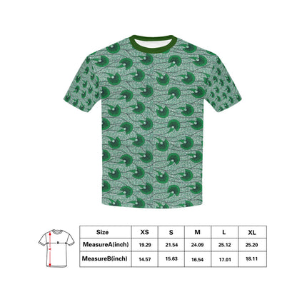 Children's Dark Green Waves Ankara Pattern T-Shirt